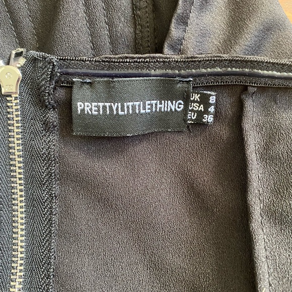 PrettyLittleThing Black Satin Double Lace Up Crop Corset Size 4 - Picture 6 of 9